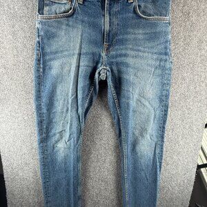 Nudie Jeans Men Denim Jeans Lean Dean Blue Ritual Cotton Blend Adult ACTL 34X34